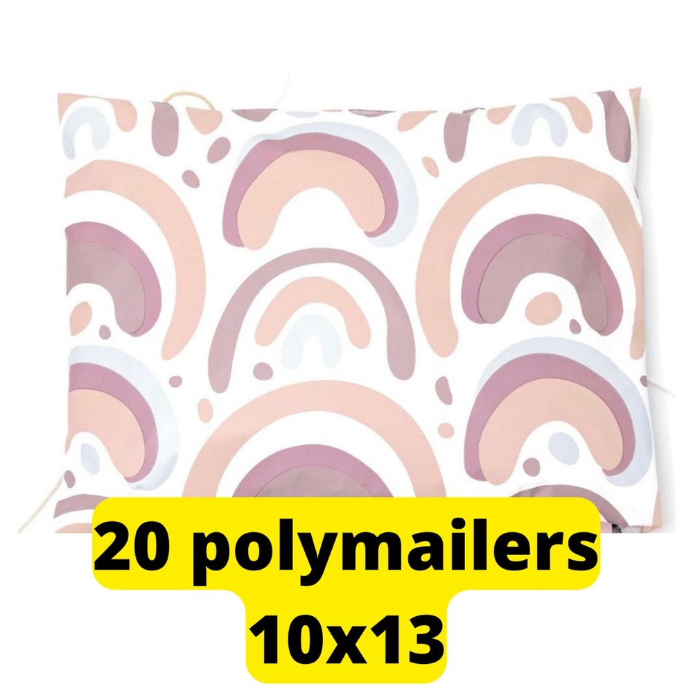 20 boho rainbow print  poly mailers size 10x13